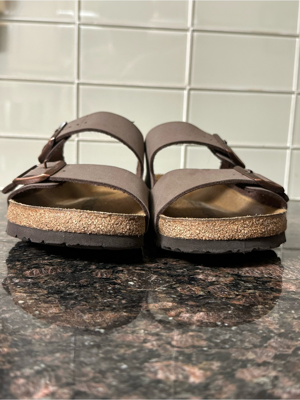 Birkenstock Arizona Two-Strap Sandals in Taupe Brown - Picture 9 of 9